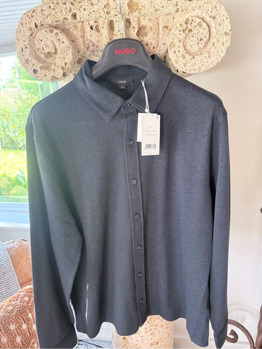 Vince Men's Black Button-Down Casual Shirt